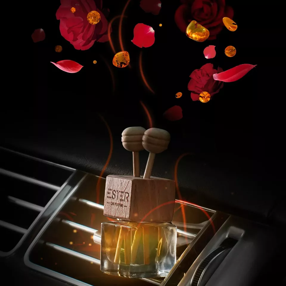 ESTER Premium car perfume with aromatherapy featuring refined scents (spicy, citrus, rose, woody, sweet)