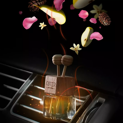 Premium car perfume with aromatherapy featuring refined scents (sweet, fruity, floral, spicy, musky)