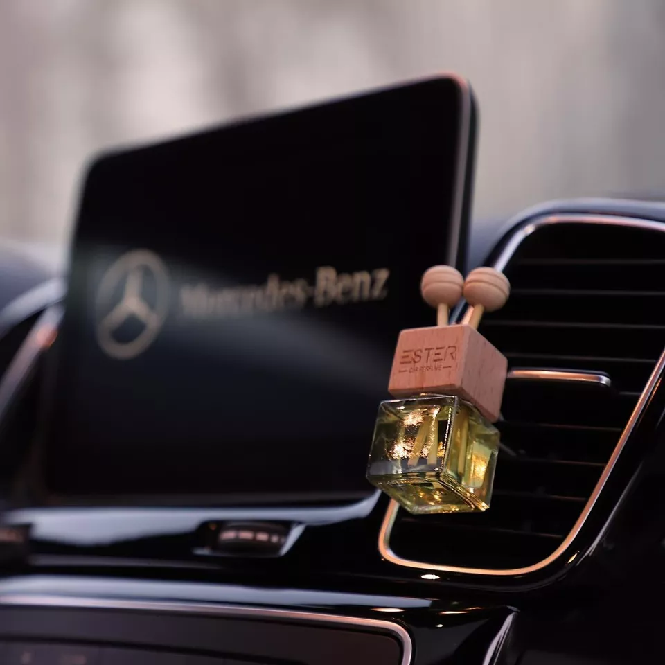 ESTER car air fresheners in a Mercedes-Benz